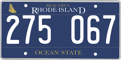 RI license plate 275067