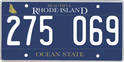 RI license plate 275069