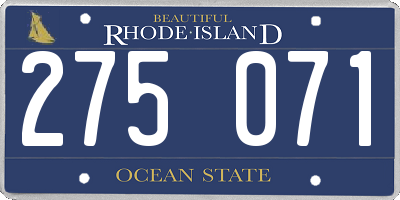 RI license plate 275071