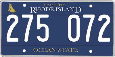 RI license plate 275072