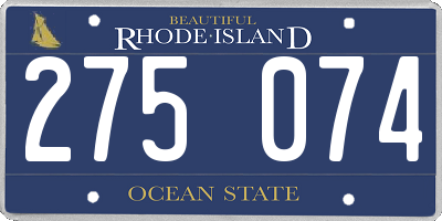 RI license plate 275074
