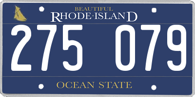 RI license plate 275079