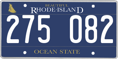 RI license plate 275082