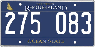 RI license plate 275083