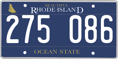 RI license plate 275086