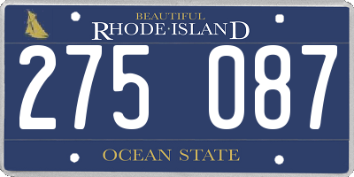 RI license plate 275087