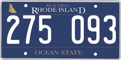 RI license plate 275093
