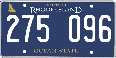 RI license plate 275096