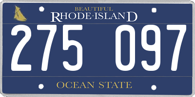 RI license plate 275097