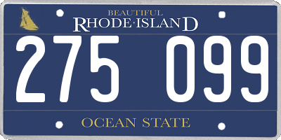 RI license plate 275099