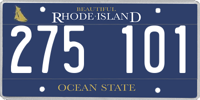 RI license plate 275101