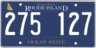 RI license plate 275127