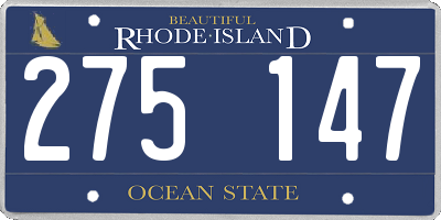 RI license plate 275147