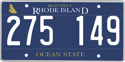 RI license plate 275149