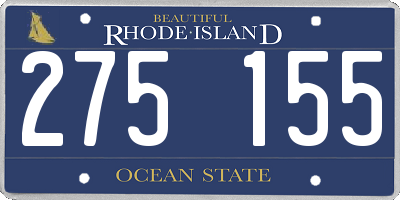 RI license plate 275155