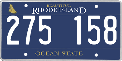 RI license plate 275158