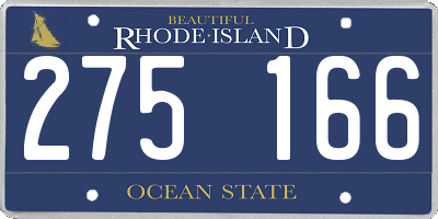 RI license plate 275166