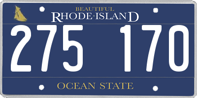 RI license plate 275170