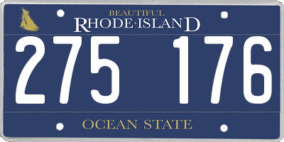 RI license plate 275176