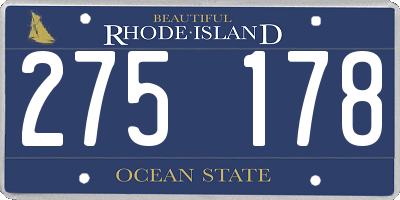 RI license plate 275178