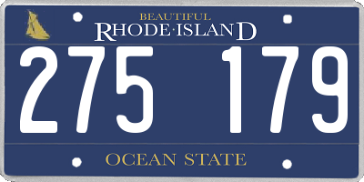 RI license plate 275179