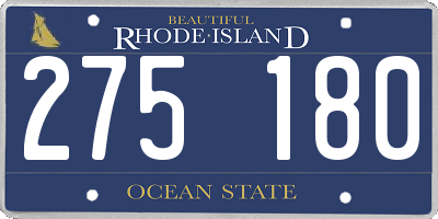 RI license plate 275180