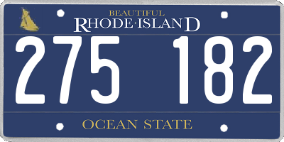RI license plate 275182