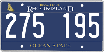 RI license plate 275195