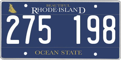 RI license plate 275198