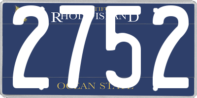 RI license plate 2752