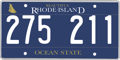 RI license plate 275211