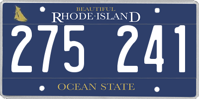 RI license plate 275241