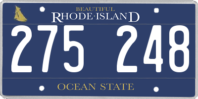 RI license plate 275248