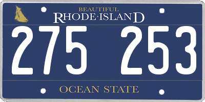 RI license plate 275253