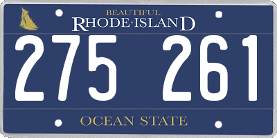 RI license plate 275261