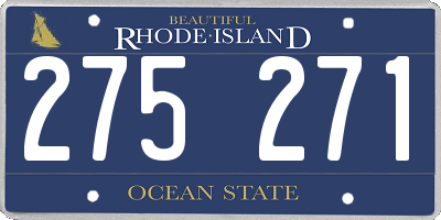 RI license plate 275271