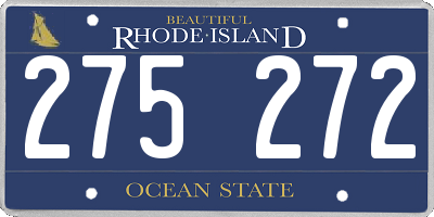 RI license plate 275272