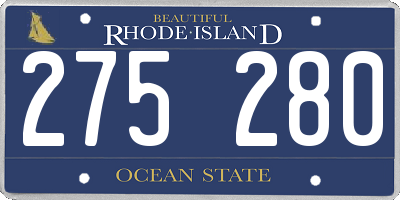 RI license plate 275280