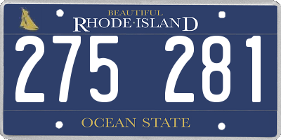 RI license plate 275281