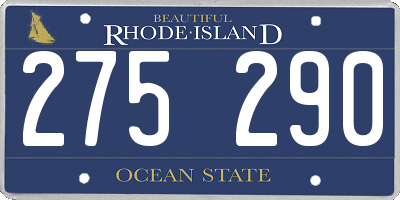 RI license plate 275290