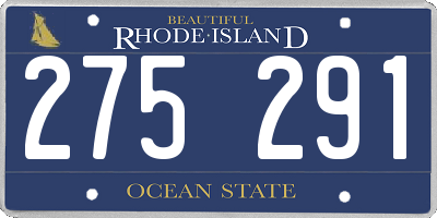 RI license plate 275291