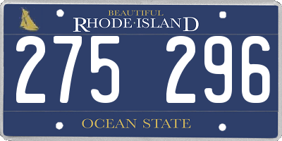 RI license plate 275296