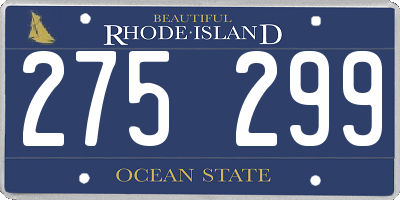 RI license plate 275299