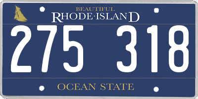 RI license plate 275318