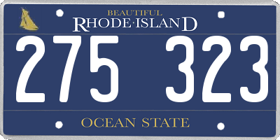 RI license plate 275323