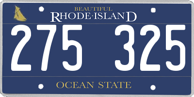 RI license plate 275325
