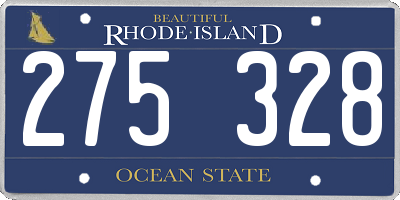 RI license plate 275328