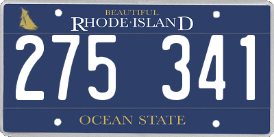 RI license plate 275341