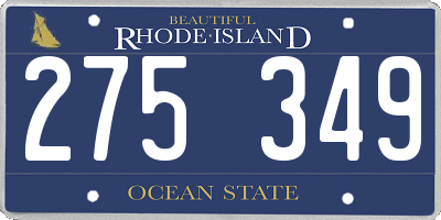 RI license plate 275349
