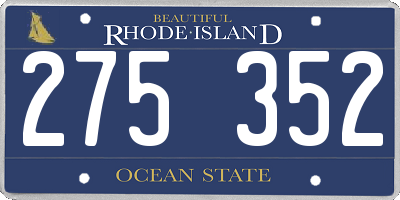 RI license plate 275352